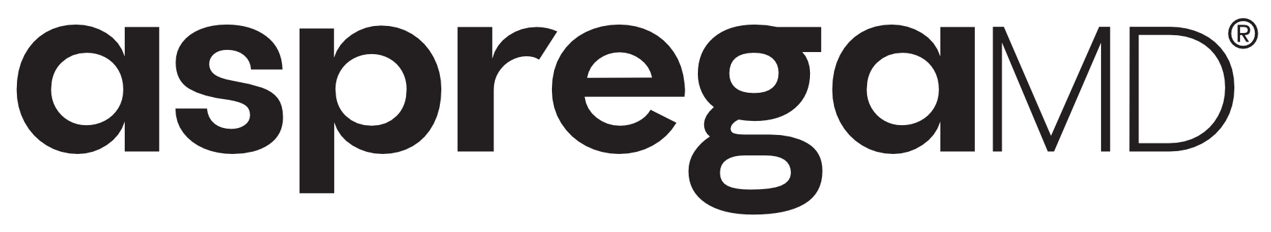 aspregaMD logo in black text on a white background